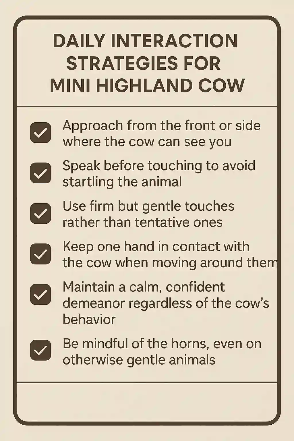 Daily Interaction Strategies for mini highland cow