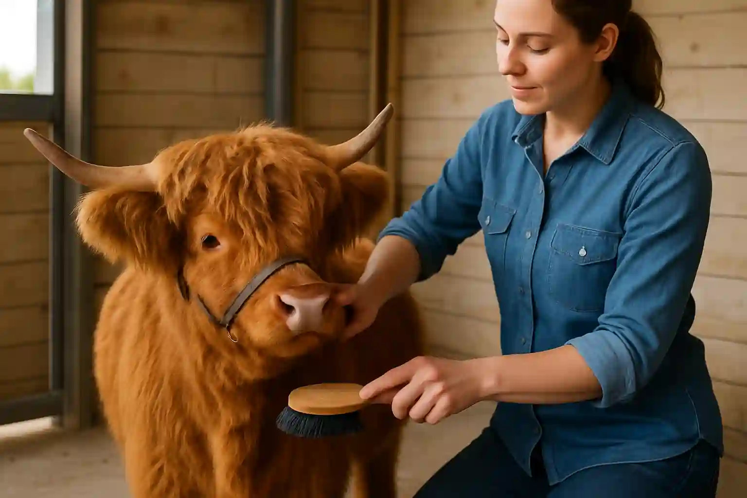 Train and Handle mini highland cow