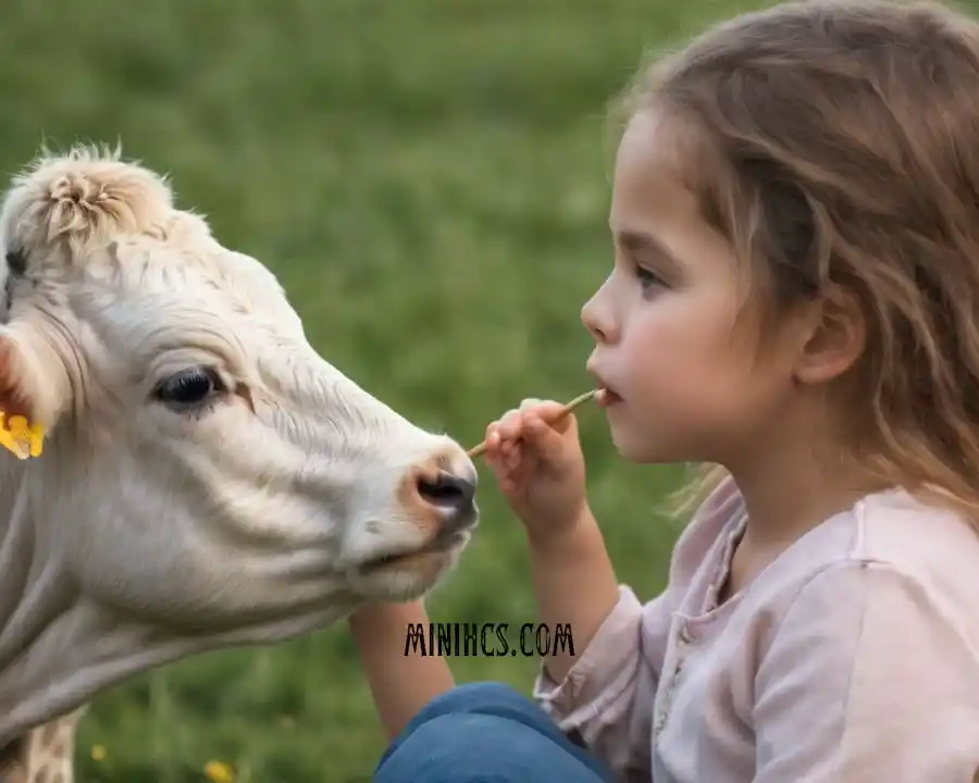 Therapeutic Touch to mini cow