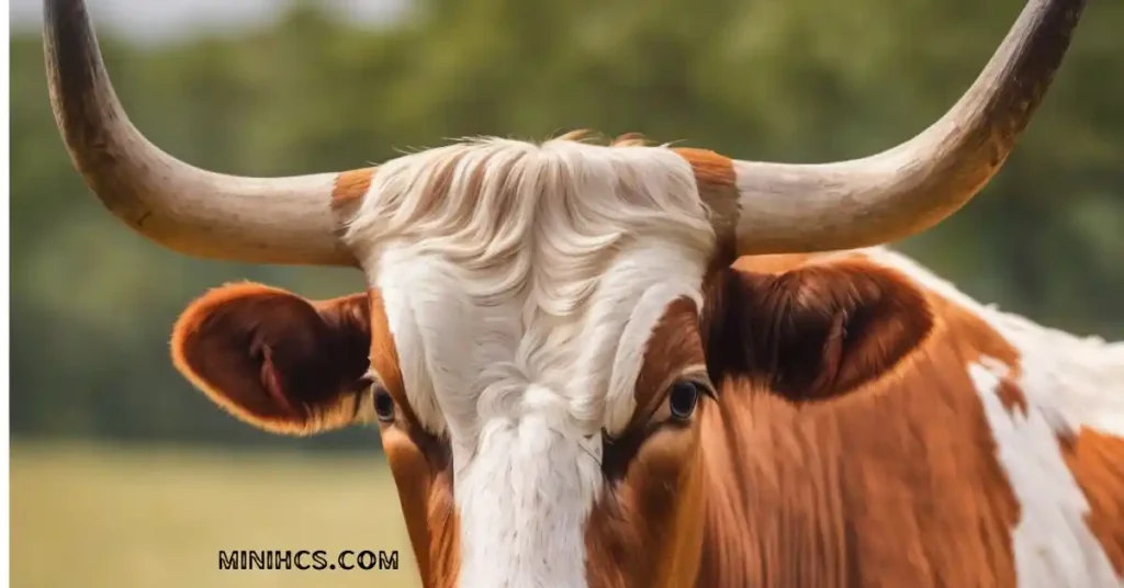 Distinctive horns of texas longhorn breed