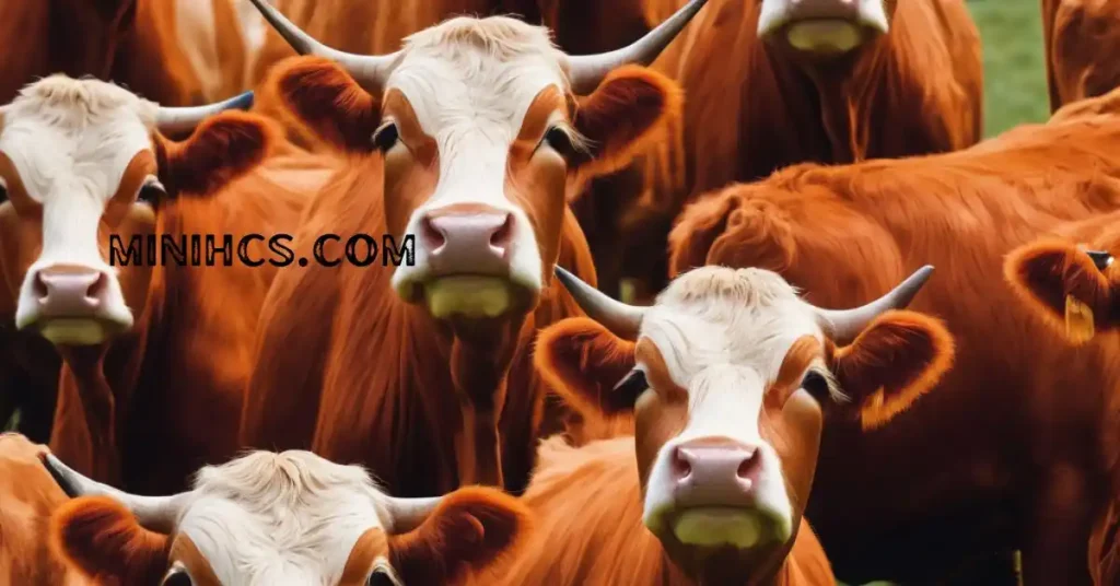 Red miniature cows