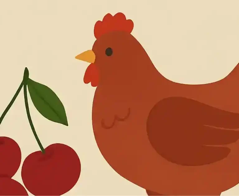 Chicken eat Cherries