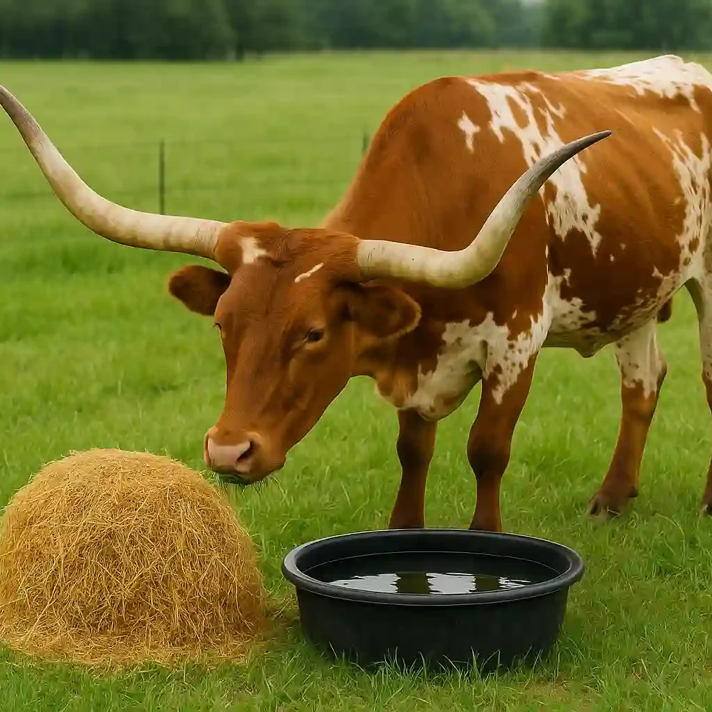 Feeding your longhorn cow