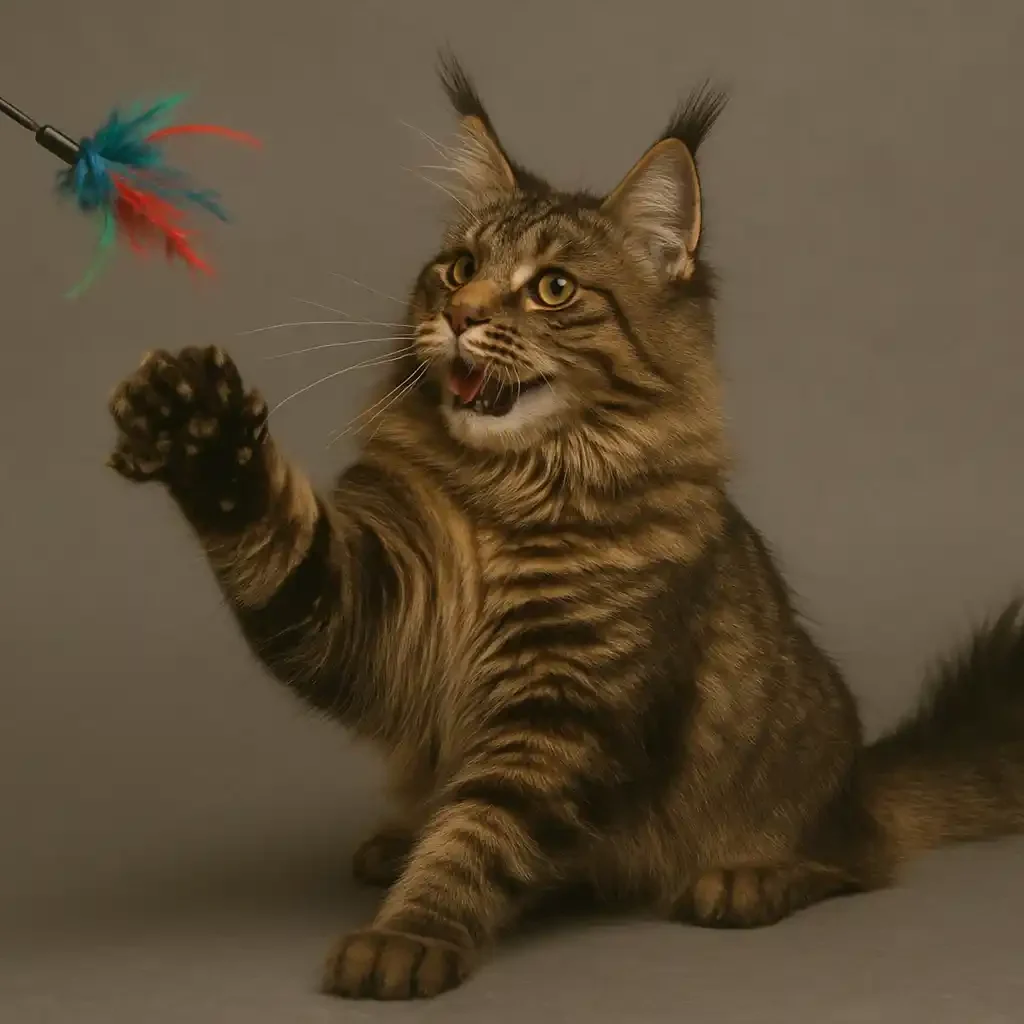 Maine Coon Cat Playful Behaviour