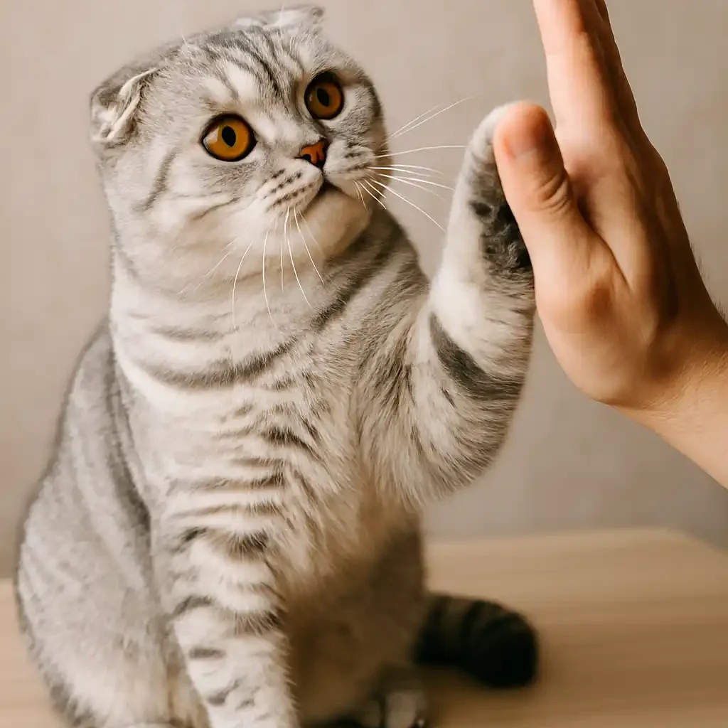 Scottish Fold Cats are known for their intelligence and their ability to learn tricks
